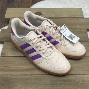 Adidas NWT Women's Breaknet Sneakers Ivory/Purple